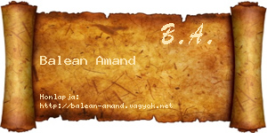 Balean Amand névjegykártya
